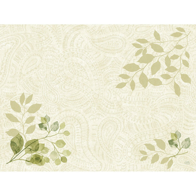 Bio-Dunicel-Sets 30x40 cm Paisley Leaves - Elegante Tischdekoration | Packung (100 Stück)