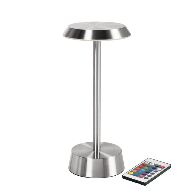 NOUR Kabellose LED-Lampe in Silber - Modernes Design für Zuhause | Packung (1 Stück)