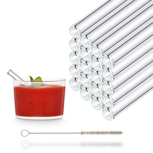 SEO. 20x 10cm (Gerade) Glasstrohhalme Party Set - Linkreich