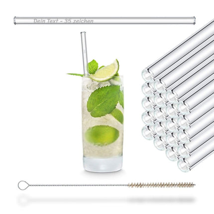 SEO. 20x 20cm Party Set Glasstrohhalme mit persönlicher Gravur - Linkreich