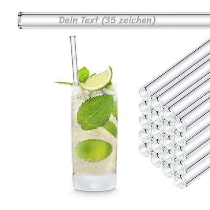 SEO. 20x 20cm Party Set Glasstrohhalme mit persönlicher Gravur - Linkreich