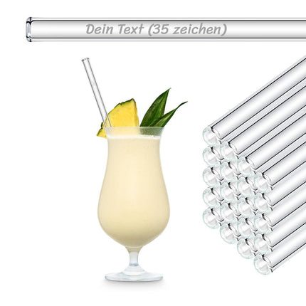 SEO. 20x 23cm Party Set Glasstrohhalme mit persönlicher Gravur - Linkreich