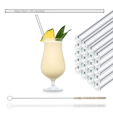 SEO. 20x 23cm Party Set Glasstrohhalme mit persönlicher Gravur - Linkreich