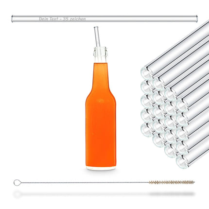 20x 27cm Party Set Glasstrohhalme mit Persönlicher Gravur für Flaschen von 0,33 bis 0,5 Liter (Glastrinkhalme) kaufen bei Linkreich – Jetzt entdecken!