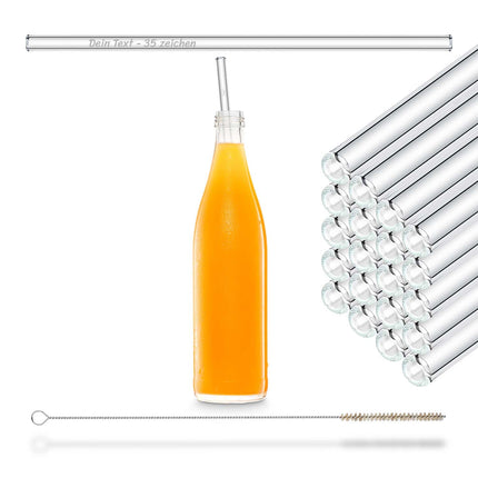 20x 30cm Party Set Glasstrohhalme mit persönlicher Gravur für Flaschen von 0,33 bis 1 Liter (Glastrinkhalme) kaufen bei Linkreich – Jetzt entdecken!