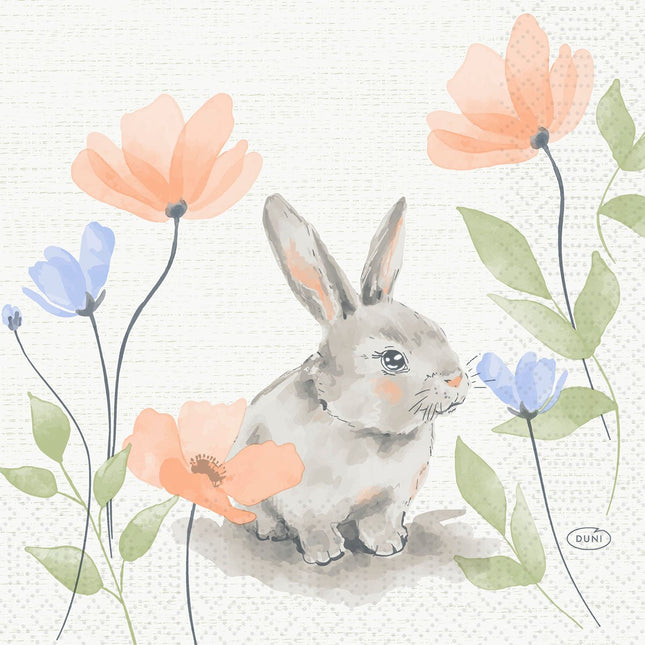 Bunny Bloom Servietten 33 cm 3-lagig 1/4-Falz | Packung (50 Stück)