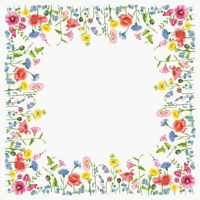 Bio-Dunicel-Mitteldecke Flowy Meadow 84x84 cm - Elegante Tischdecke | Karton (1 Packung)