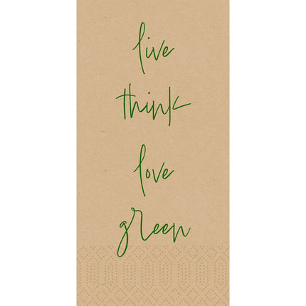 Zell.-Serv.40x40 3lg 1/8 Love green natural Papierservietten | Packung (250 Stück)