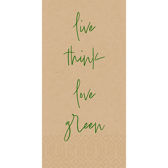 Zell.-Serv.40x40 3lg 1/8 Love green natural Papierservietten | Packung (250 Stück)