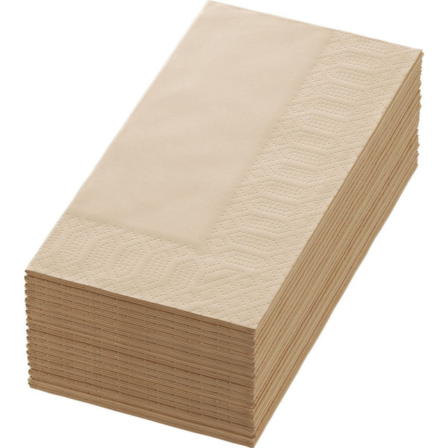 Zellt.-Serv.40x40 3lg 1/8 BF. natürliche braune Servietten | Packung (250 Stück)