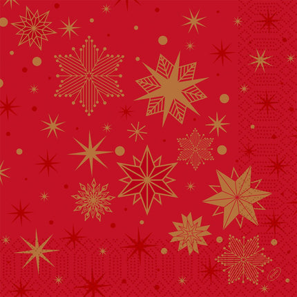 Duni Servietten 1/4-Falz, 40x40 cm rot, "Stargazing" | Packung (250 Stück)