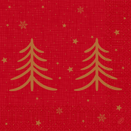 Servietten 40x40 cm, 3-lagig, Shimmer Trees Design | Packung (250 Stück)