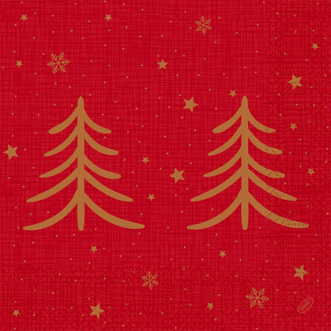 Servietten 40x40 cm, 3-lagig, Shimmer Trees Design | Packung (250 Stück)
