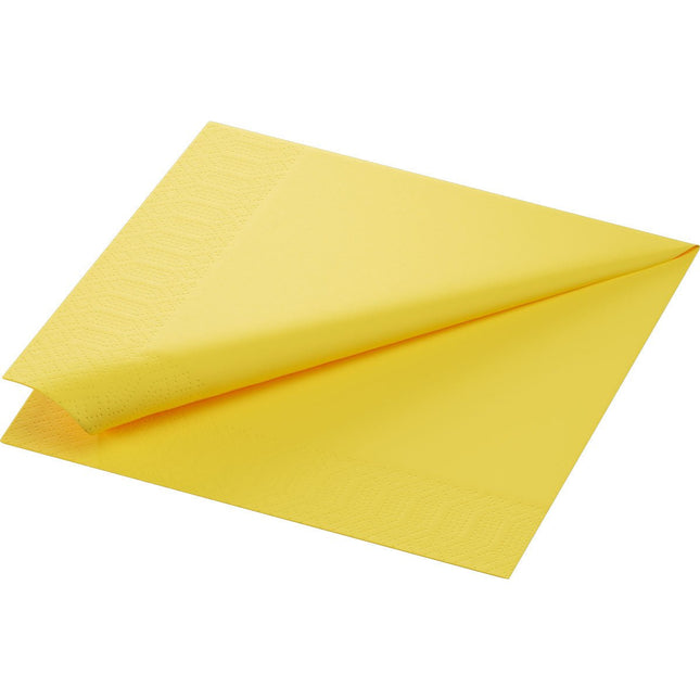 Zellt.Serv.40x40 3-lagig 1/4-Falz gelb - Hochwertige Servietten | Packung (250 Servietten)