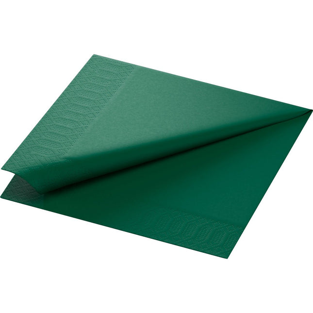 Zellstoff Servietten 40x40 cm 3-lagig 1/4-Falz jägergrün | Packung (250 Servietten)