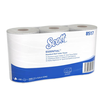 Scott® Essential™ Toilettenpapier 8517 2-lagig 36 Rollen/21.600 Blatt | Karton (6 Päckchen)