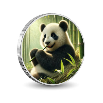 Bamboo Bliss: Panda in Paradise Coloured Coin