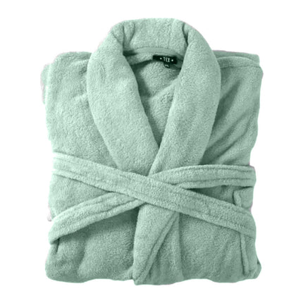 Bademantel flauschig » Saunamantel in Teddy-Plüsch Qualität » leichter/dünner Morgenmantel 100 cm lang » unisex