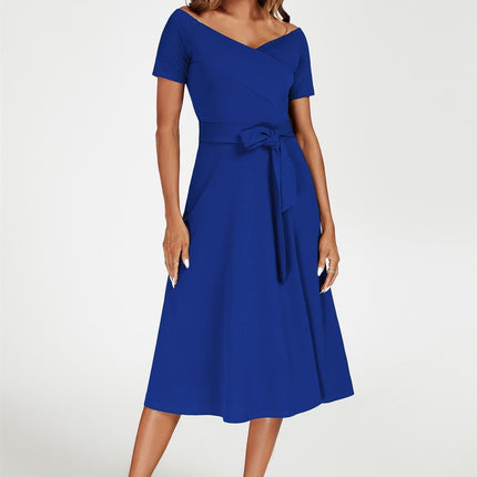 Bardot Midi Dress In Royal Blue