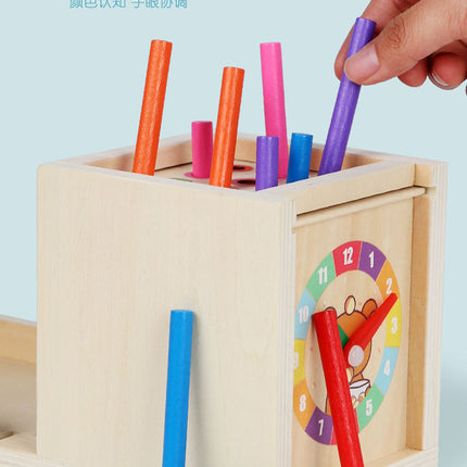 Montessori Holz Lernbox – Multifunktionales Steck- & Formenpuzzle für Kinder
