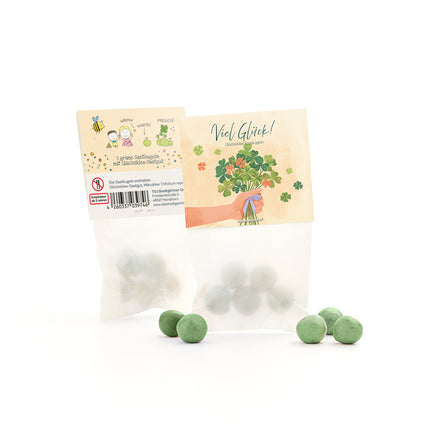 10x5 Blumenmurmeln im Tütchen "Viel Glück"