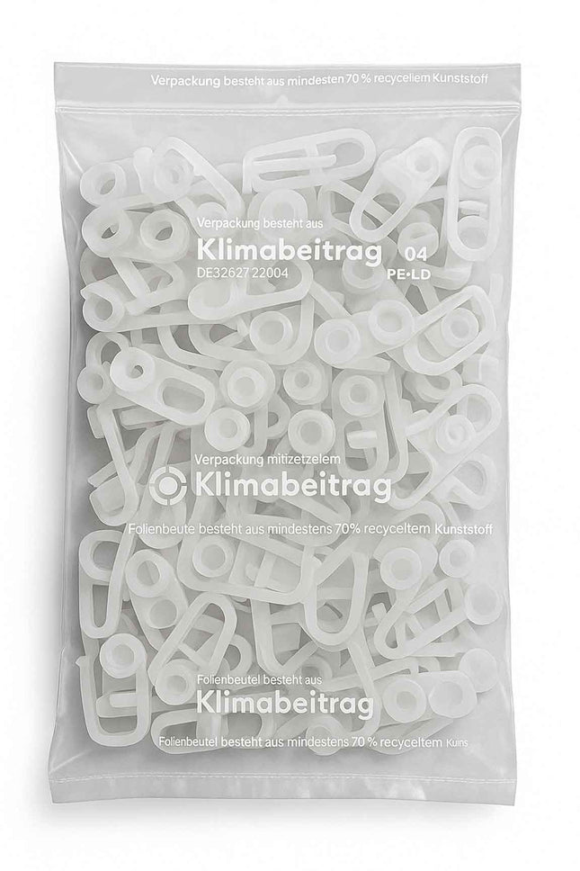 Gardinenrollringe 50 Stück Rollringe Universalhaken Ø8mm x 8mm x 27mm 23902030