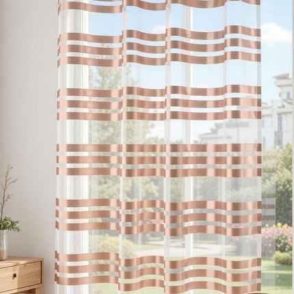 Ösen Schal »GÖTTINGEN« transparent Organza Gardine mit Querstreifen 89133