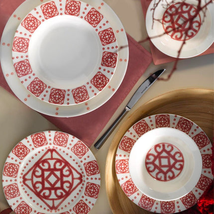 24 - teiliges Tafelservice für 6 Personen – Stilvolles Geschirrset mit modernem Muster (Dinner Set) kaufen bei Linkreich – Jetzt entdecken!
