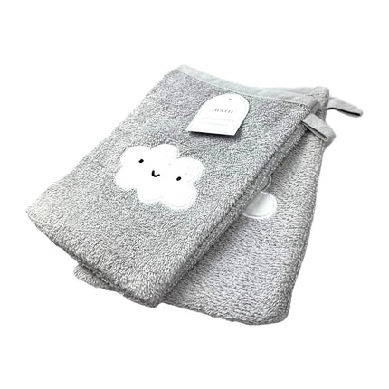 2er Pack Baby Waschhandschuhe » Set 2 Kinder Waschlappen Frottee » 21 x 15 cm reine Baumwolle » Wasch Handschuhe