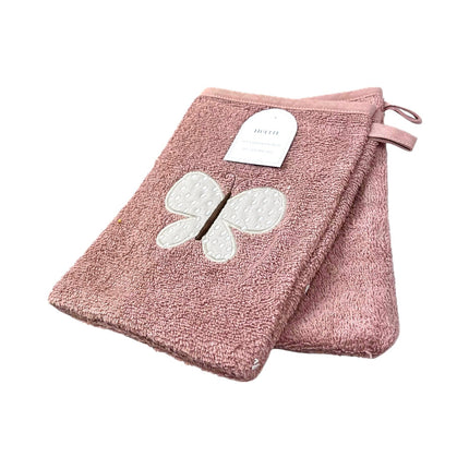 2er Pack Baby Waschhandschuhe » Set 2 Kinder Waschlappen Frottee » 21 x 15 cm reine Baumwolle » Wasch Handschuhe