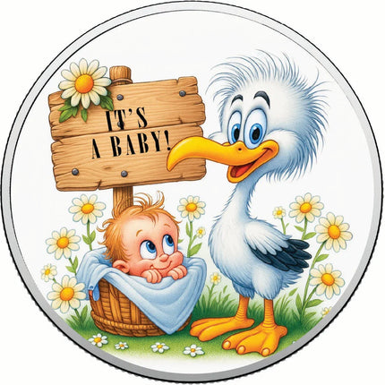 Baby Joy Special Delivery 1oz Fine Silver Coloured Coin
