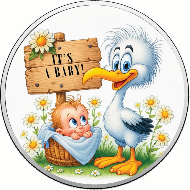 Baby Joy Special Delivery 1oz Fine Silver Coloured Coin