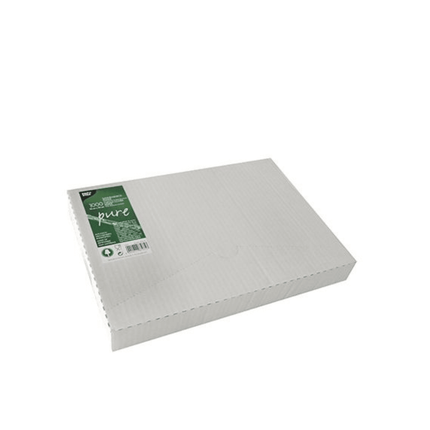 PAPSTAR Sahneabdeckpapier "pure" 32x22 cm, weiß, Palmwachsbeschichtung | Spenderkarton (1000 Stück)