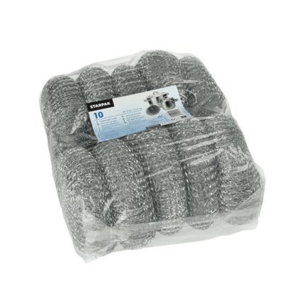Starpak 10 Topfreiniger, Draht rund silber, kratzend