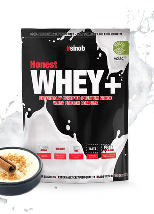 Sinob Honest Whey+ – Premium Whey Proteinpulver - Milchreis Zimt 820g Linkreich