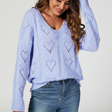 Heart Jumper Top In Blue