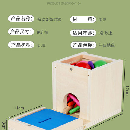 Montessori Holz Lernbox – Multifunktionales Steck- & Formenpuzzle für Kinder