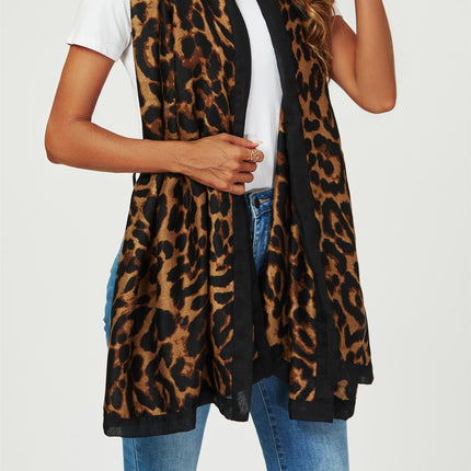 Leopard Print Scarf In Brown & Black