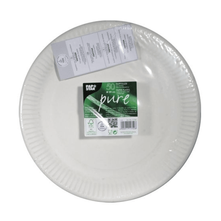 29 50 Teller, Pappe "pure" rund - weiss