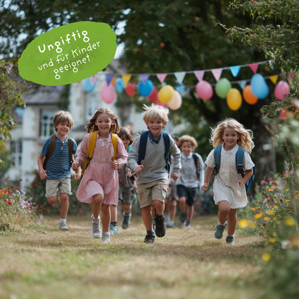 5 Blumenmurmeln im Tütchen zur Einschulung "Hipp Hipp Hurra!"