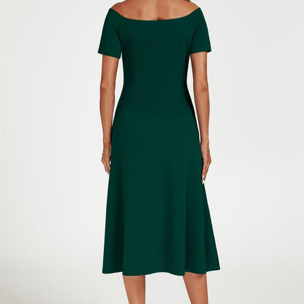 Bardot Midi Dress In Green