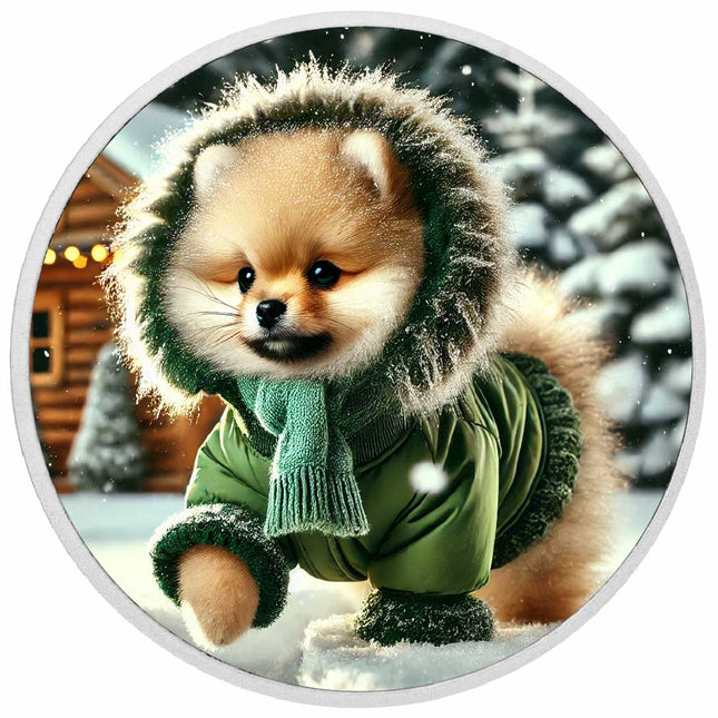 Arctic Adorable: Cozy Pup on a Snowy Stroll 1oz Coin