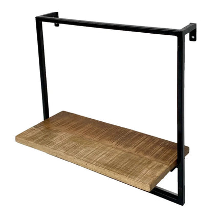 Hängeregal - Wandregal - Bücher Regal 50x50x25 cm - Dock - Metall-Gestell schwarz