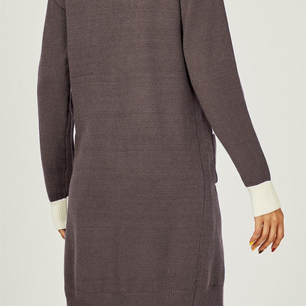 Cream Stripe Cardigan In Taupe