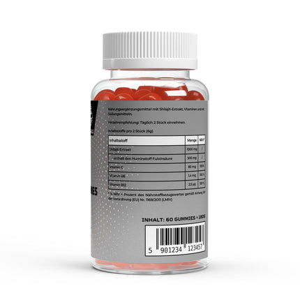Premium Shilajit Gummies 1000mg + Vitamin C,B6, B12 - 60 Stk