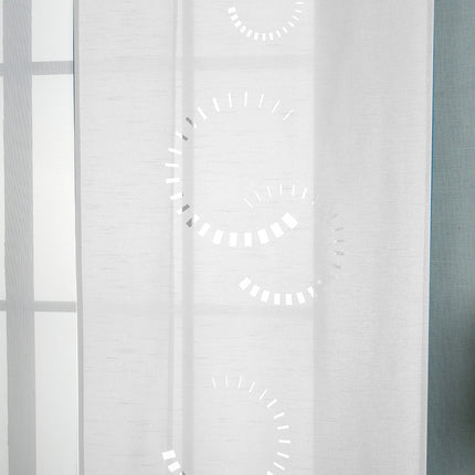 2er-Pack Schiebegardine Flächenvorhang Avila Lasercut Wildseide Optik Voile  cm (HxB) inkl. Paneelwagen und Beschwerungsstangen 165610