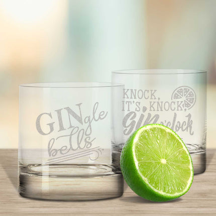 SEO. 2er Set Montana GIN - Gläser "GINgle bells" & "Knock Knock it´s Gin" - Linkreich