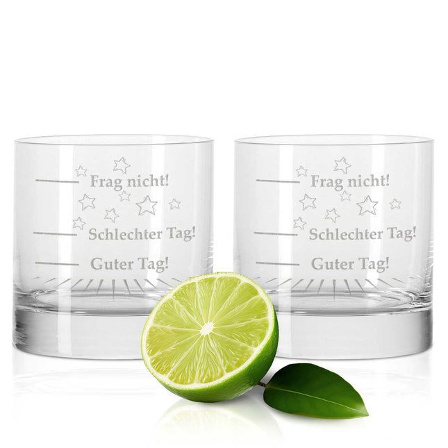 SEO. 2er Set Montana GIN - Gläser "Guter Tag, Schlechter Tag, Frag nicht!" - Linkreich