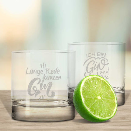 SEO. 2er Set Montana GIN - Gläser "Lange Rede kurzer GIN" & "Ich bin GIN und Weg" - Linkreich