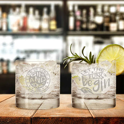 SEO. 2er Set Montana GIN - Gläser "Life is like a Gin and Tonic & Let the fun beGin" - Linkreich